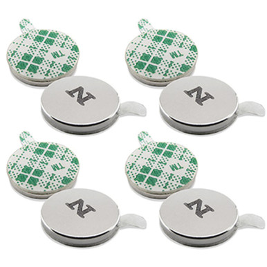 Neodymium Disc Magnets with Adhesive (8pk) - N35¸ Foam Adhesive¸ 0.5'' Dia. x 0.06'' Thk.¸ 2.45 lbs. pull 07527