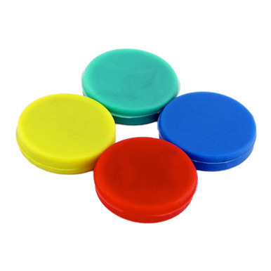 Ceramic Rubber Coated Disc Magnets (4pk) - Red¸ Yellow¸ Green¸ Blue 07591