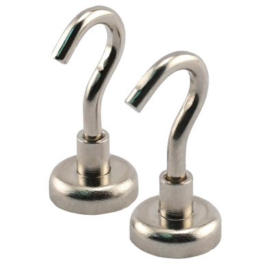 Grade 42 Neodymium Magnetic Hooks (2pk) - N42¸ 18 lbs. pull 07631