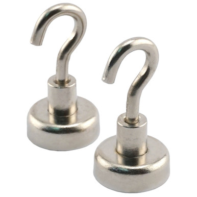 Grade 42 Neodymium Magnetic Hooks (2pk) - N42¸ 28 lbs. pull 07632