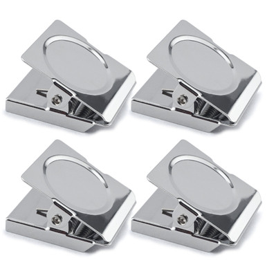 Magnetic Metal Clips (4pk) - Small Squares¸ 1.375" L x 1.125" W 08018