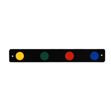 Magnetic Bulletin Bar - Black - With removable adhesive¸ screws and 4 rubber-coated ceramic discs¸ 14'' L X 2.0'' W X 0.030'' Thk. 08045
