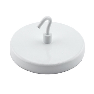 White Magnetic Hook - 55 lbs. pull w/ liner MHHH55
