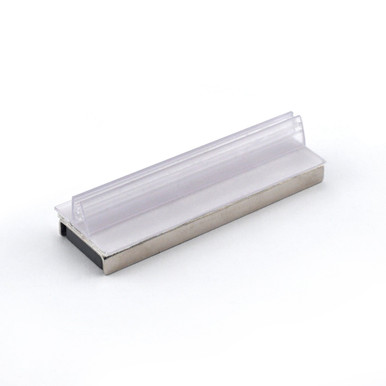Magnetic Sign Holder Base with Channel Clip - 2.98'' L x 1.023'' W x 0.488'' H¸ 20 lbs. pull¸ Clear Acrylic MSHC12