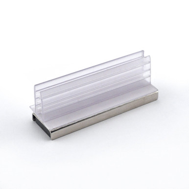 Magnetic Sign Holder Base with Channel Clip - 2.96'' L x 0.988'' W x 0.90'' H¸ 20 lbs. pull¸ Clear Acrylic MSHC13
