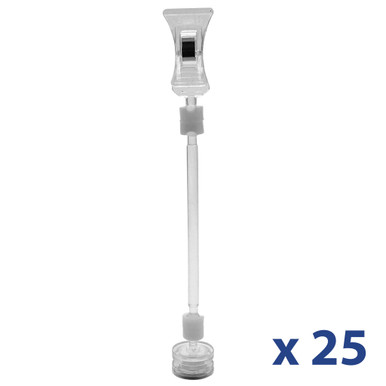 Magnetic Sign Holder w/ Neodymium Base, Plastic Stand and Clip (25pk) - 0.80'' Dia. x 1.51'' H MSHN07