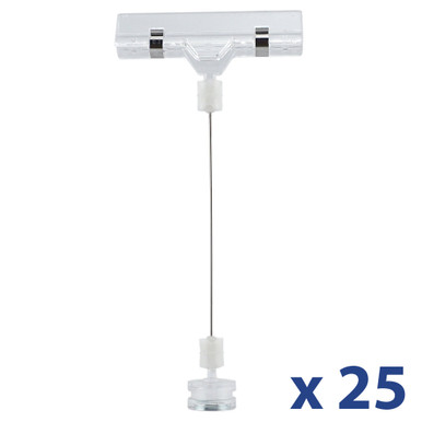 Magnetic Sign Holder w/ Neodymium Base, Wire Stand and Channel Clip (25pk) - 0.80'' Dia. x 1.08'' H MSHN12