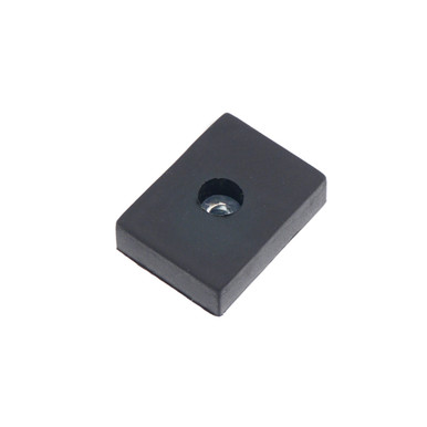 Neodymium Rubber Coated Mounting Block - N45¸ 1" L x 0.75" W x .25" Thk. w/ .129" hole¸ 14 lbs. pull NABR2501