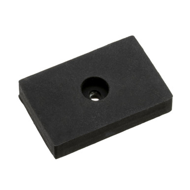 Neodymium Rubber Coated Mounting Block - N45¸ 1.5" L x 1" W x .25" Thk. w/ .15" hole¸ 27 lbs. pull NABR2502