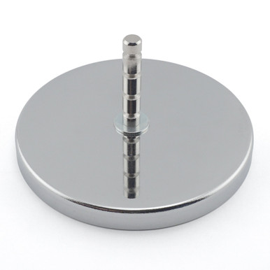 Ceramic Round Base Magnet Assembled with Grooved Post - 4.90'' Dia. x 2.578'' H x 0.50'' Thk.¸ 200 lbs. pull RB100POST