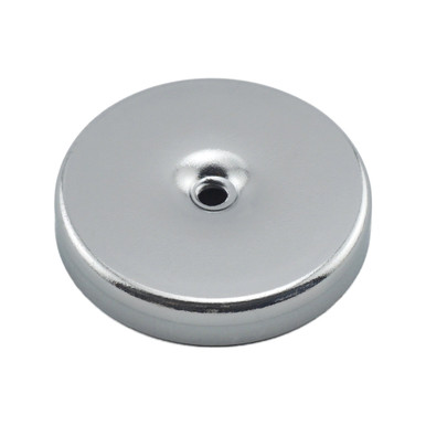 Ceramic Round Base Magnet with Female Thread - 1.70'' Dia. x 0.30'' Thk.¸ 12 lbs. pull RB44C
