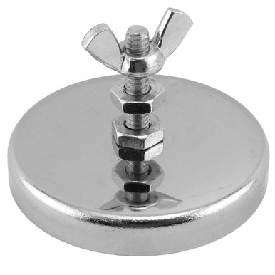 Ceramic Round Base Magnet with Bolt and Nuts - 2.035'' Dia. x 0.315'' Thk.¸ 35 lbs. pull RB50B2NW
