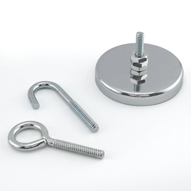 Ceramic Round Base Magnet with Attachments - 2.04'' Dia. x 0.315'' Thk.¸ 35 lbs. pull RB50KITBX