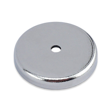 Super Blue Neodymium Round Base Magnet - N40¸ 2.65'' Dia. x 0.40'' Thk. w/0.275'' Dia. hole¸ 220 lbs. pull RB70BL-NEOBX