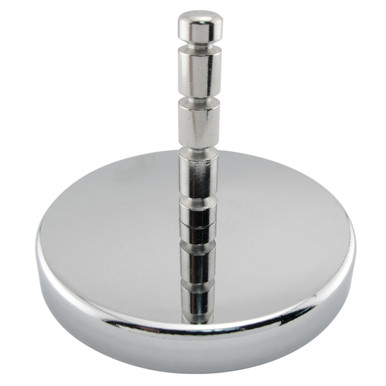 Ceramic Round Base Magnet Assembled with Grooved Post - 3.20'' Dia. x 0.435'' Thk. W.0.375'' Dia. post¸ 95 lbs. pull RB80POST
