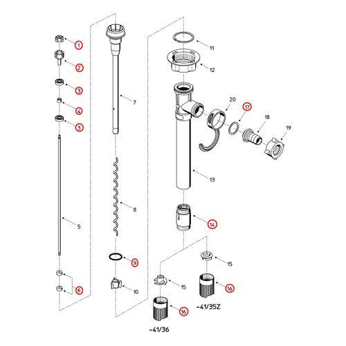 Flux 400 Series F424PP 41/36 Pump Maintenance Rebuild Kit