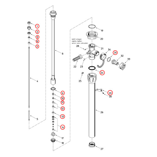 Flux 400 Series F425PP 27 Pump Maintenance Rebuild Kit