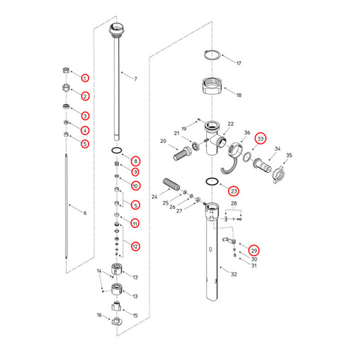 Flux 400 Series F426S 47 Pump Maintenance Rebuild Kit