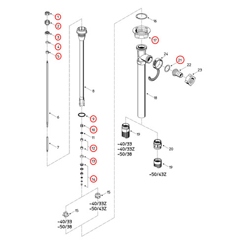 Flux 400 Series F430PP 50/38 47 Pump Maintenance Rebuild Kit