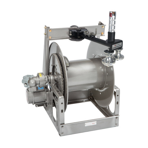 Hannay Reels PBGMT Series 12V DC Power Rewind LP Gas Hose Reel w/ Top Mounted Guidemaster, Reel Only, 1 in. x 200 ft., EPBGMT28-25-26