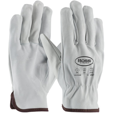 Boss Ar Goatskin Drivers Ppe 4, 13G Aramid Lining, Keystone Thumb, A5 - Size XL, Natural, Hi Performance Glove, 1 Dozen 09-LC533AR/XL