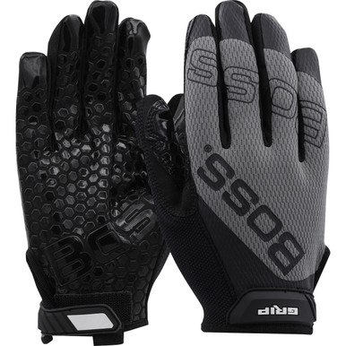 Grip Style, Gray Mesh Back, Microfiber Palm W/ Silicone Grip, Touchscreen, H&L Mechanics Gloves - L Gray PR 120-MG1220T/L