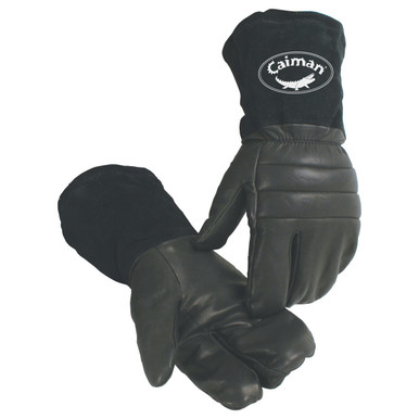 Caiman, Goatskin Snowmobile - Size M, Black, Protection From Cold, 1 Pair 1398-4