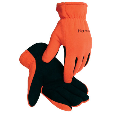 Caiman, Deerskin Palm, Heatrac Insulated - Size L, Orange, Protection From Cold, 1 Pair 1399-5