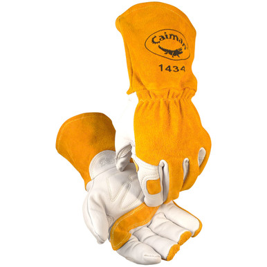 Glove, Welding, Top Grain Cowhide Palm, Gold Split Back, XL - Size XL, Gold, Hand Protect-Welding, 1 Pair 1434-6