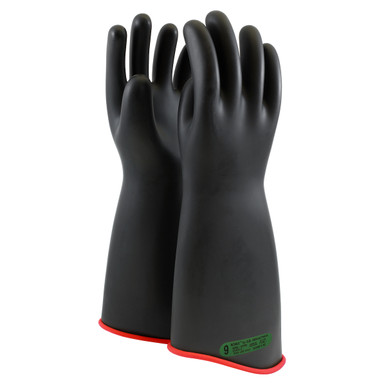 Novax Insulating Glove, Class 3, 18In., Blk./Red, Contour Cuff - Size 12, Black, Insulating Gloves, 1 Pair 162-3-18/12