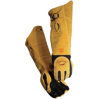 Glove, Welding, 21", Caiman Revolution, Deerskin Lined Palm, Pair, Large - Size L, Gold, Hand Protect-Welding, 1 Pair 1877-5