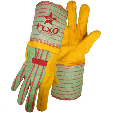 Chore Glove,2-Ply Quilted Palm,Rubberized GC,Cotton Back,USA, Gold, L - Fabric Gloves L Gold 1 Pair 1BC0666USA