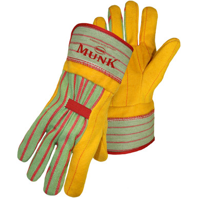Double Palm Chore, Turtleneck, Rubberized Safety Cuff,XL - Size XL, Gold 1 Pair - Fabric Gloves 1BC5510J
