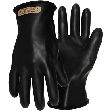 11 INCH 00 RATED ELECTRIAL INSULATING GLOVE - Novax Rubber Insulating Gloves 10 Black 1 Pair 1BEL0011B10