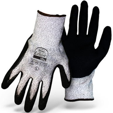 Boss Extreme Plus Gray Smooth Dip Nitrile W/Foam Palm Dip Cut Level A4, Xl - Size XL, Gray 1 Pair - Gloves with PolyKor Fiber 1CF9004PDX