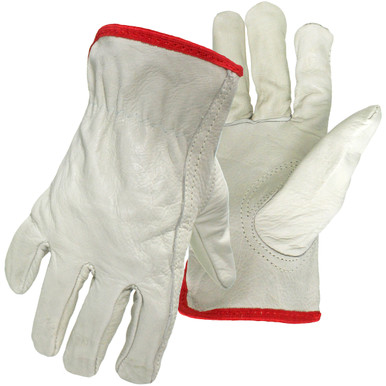 Cowhide Leather Drivers, Regular Grade, Keystone Thumb - Size L, Natural 1 Pair - Unlined Leather Driver's Gloves 1JL4067L