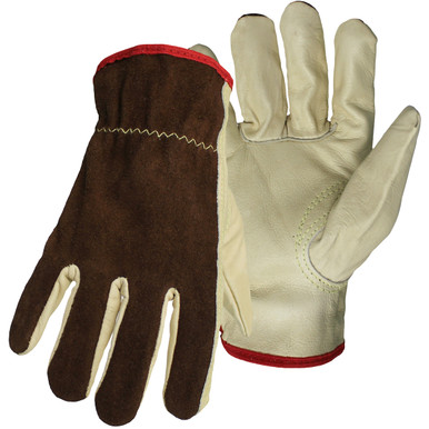 Split Cowhide Leather Drivers, Regular Grade, Brown Back, Keystone Thumb - Size XL, Brown 1 Pair - Unlined Leather Driver's Gloves 1JL9066KX
