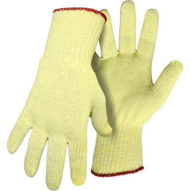 Seamless Knit Kevlar/Cotton Plated Gloves, Med Weight - Size L, Yellow 1 Pair - Gloves made with Kevlar Brand Fiber 1KK2200