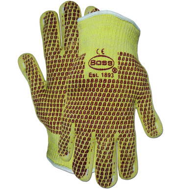 2-PLY COTTON ARAMID TERRY HEAVYWEIGHT BLEND FULL NITRILE - Size L, Yellow 1 Pair - Hot Mill Seamless Knits 1TN4100KB