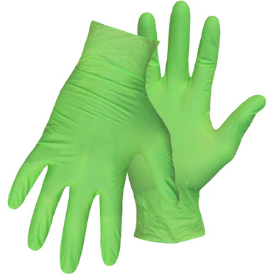 Disposable 4Mil Powder Free Nitrile Gloves, Green - Size L, Green Box of 100 - Disposable Liquid-Proof Gloves 1UH0004NL