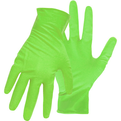 Disposable Nitrile, 7 Mil, Green, Powder Free - Size XL, Green Box of 100 - Disposable Liquid-Proof Gloves 1UH0077GX