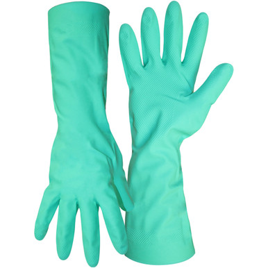 Unlined 22 Mil Nitrile Green Gloves with Diamond Grip - Size 9, Green 1 Pair - Unsupported Nitrile Gloves 1UH172290