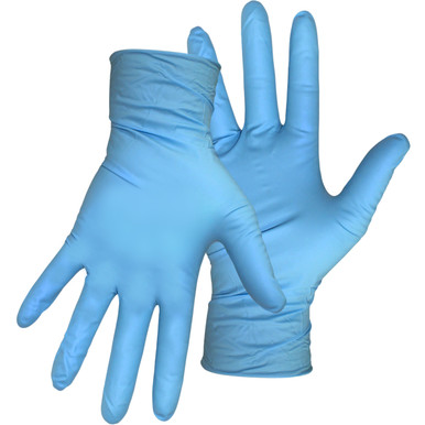 Disposable 8Mil Blue No Powder General Grade Nitrile Gloves - Size L, Blue Box of 100 - Disposable Liquid-Proof Gloves 1UH8000L