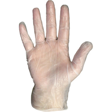 4 Mil, Powdered Vinyl, General Grade, Disposable Gloves - Size M, Clear Box of 100 - Disposable Liquid-Proof Gloves 1UP1204DM
