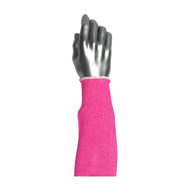 Kut-Gard Steel/Poly Blend 10G Sleeve, 12", N Pink, Elastic Thumb Loop, ANSI - Size 12", Neon Pink- PolyKor Sleeves 25-7612NP-ET