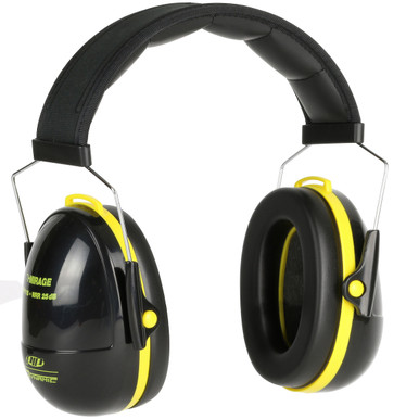 Wire Ear Muff, 25 Db Nrr, Padded Headband, Blk./Ylw. - Size Os, Black, Ear Muffs, 1 Pair 263-NP115