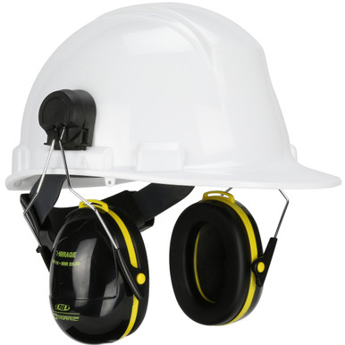 Wire Cap Mounted Ear Muff, 23 Db Nrr, Universal,Blk./Ylw. - Size Os, Black, Ear Muffs, 1 Pair 263-NP116