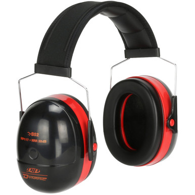 Wire Headband Ear Muff, 28 Db Nrr, Blk/Red. - Size Os, Black, Ear Muffs, 1 Pair 263-NP117