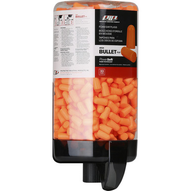Ear Plug Refill Canister, Prefilled, Holds 500 Pair Of Mega Bullet Plus Dispenser - DISPLAY Black EA 267-HPDR810-500