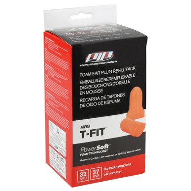 Dispenser Refill Pack, T-Fit Ear Plugs Hpf810, 32 Db, 250/Box - Size Os, Orange, Ear Plugs, 1 Box 267-HPF510-1